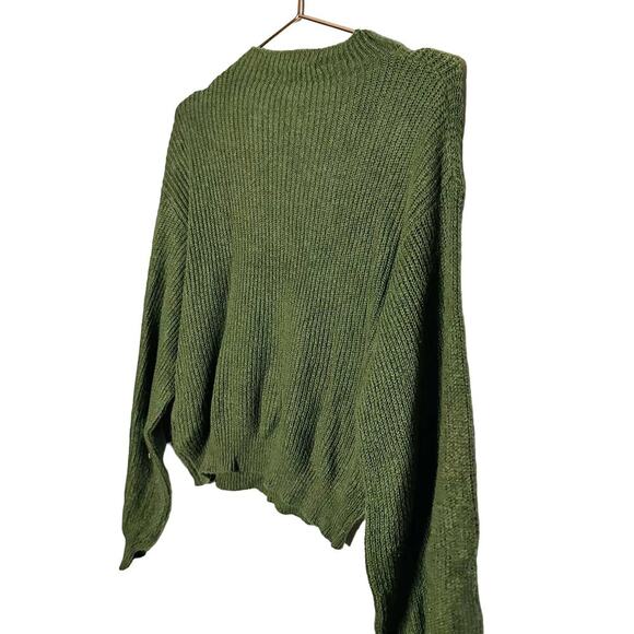 BB Dakota x Steve Madden Sochi Mossy Green Balloon Sleeve Sweater Size L - Picture 5 of 10
